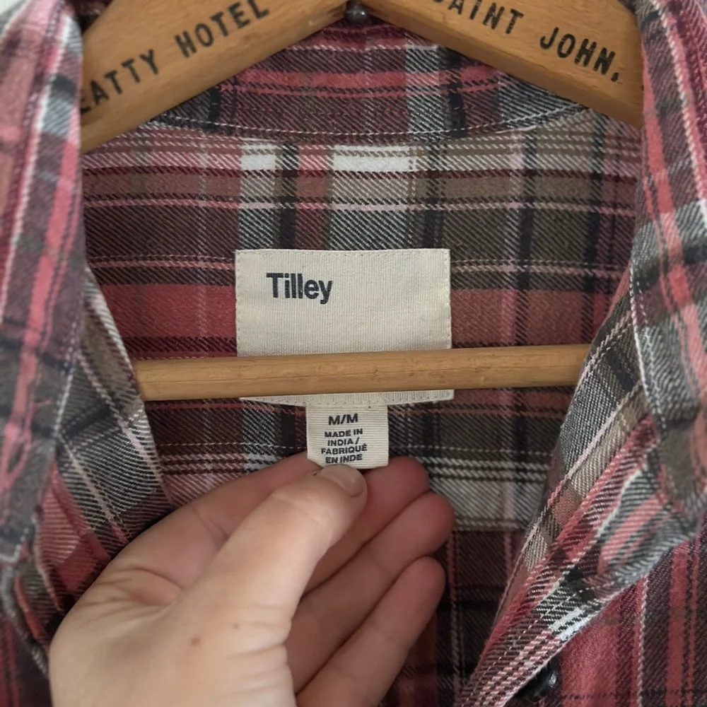 Tilley Red Plaid Button-Up Shirt - Picture 4 of 5